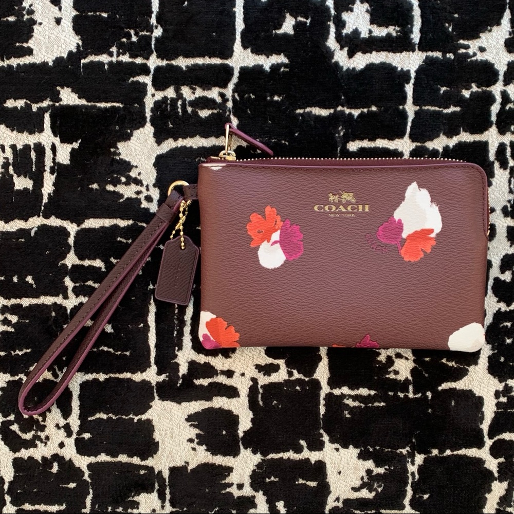 Coach Maroon Wristlet
